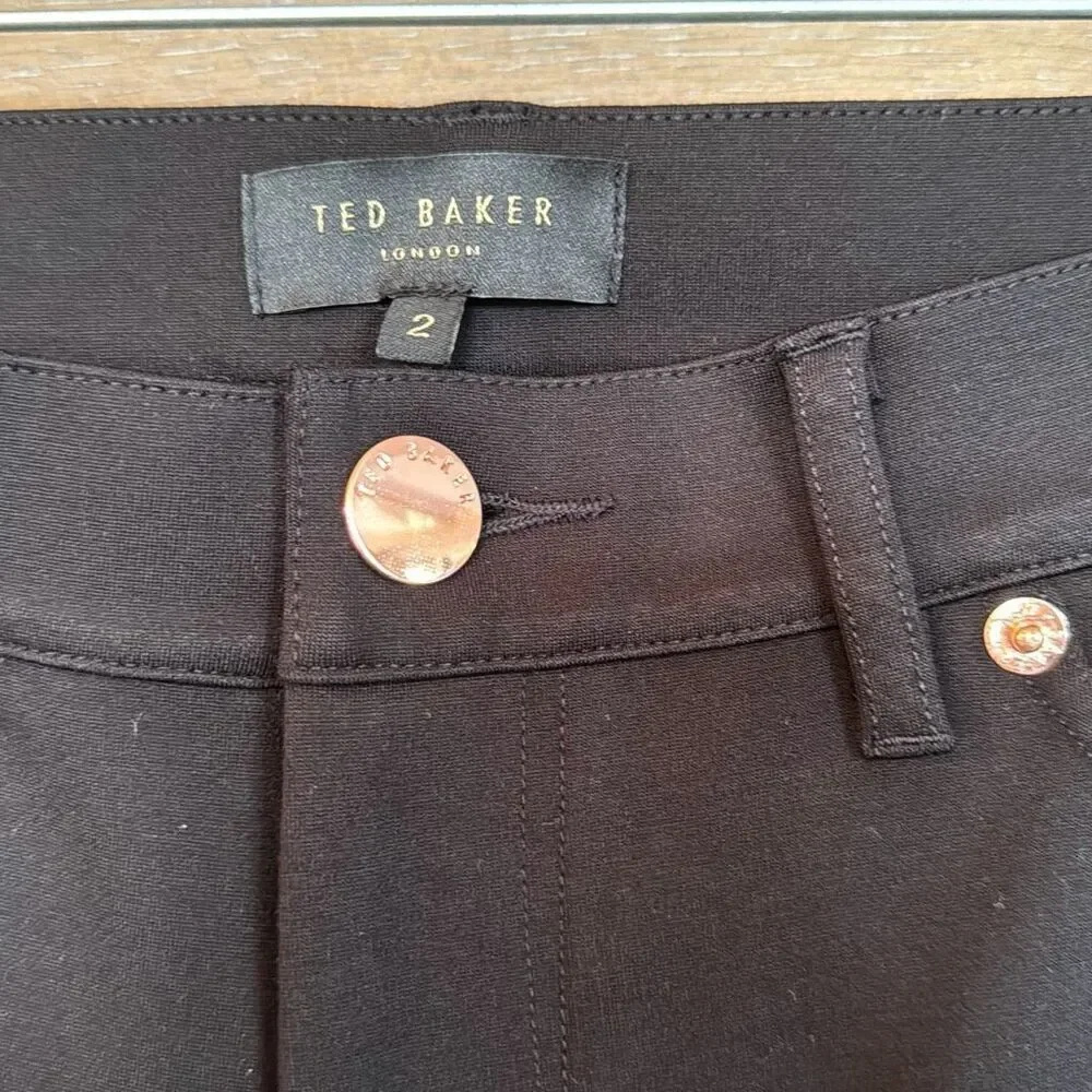Ted Baker London 'Fioni' Black Zip Skinny Jeans size 2